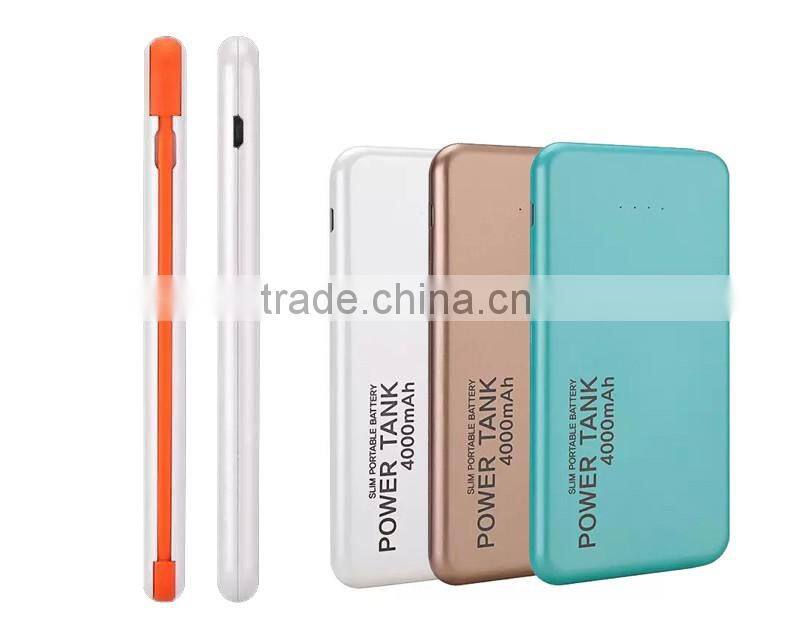 new products 2016 handy charger mobile phone 4000mah powerbanks