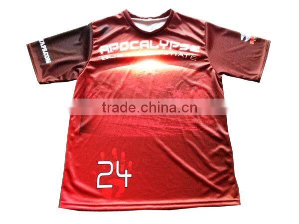 Multicolour sublimated soccer t-shirt jersey with custom pattern