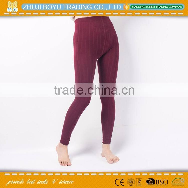 BY-163106 Hot selling custom colorful ladies winter fleece leggings brush tights