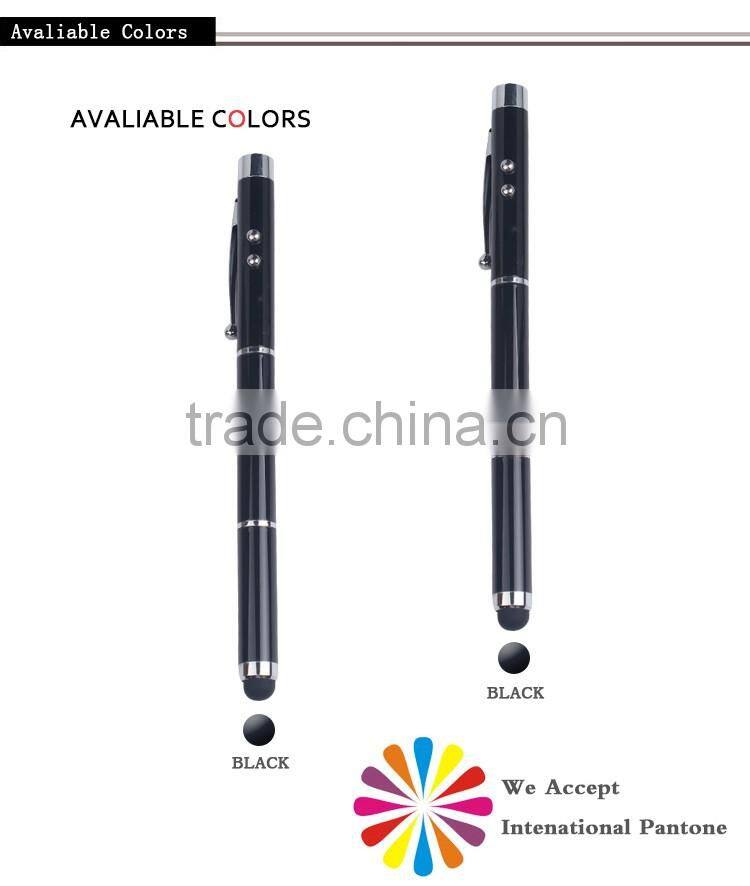 Multi-function laser pointer led light ball pen stylus pen 3 in 1
