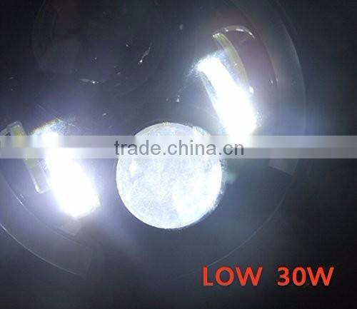 80w 7" Halo Led Headlight Round 7inch H4 Hi/Low Beam 7INCH LED Headlights DRL Led Car Headlamp for Jeep Wrangler JK, TJ, CJ