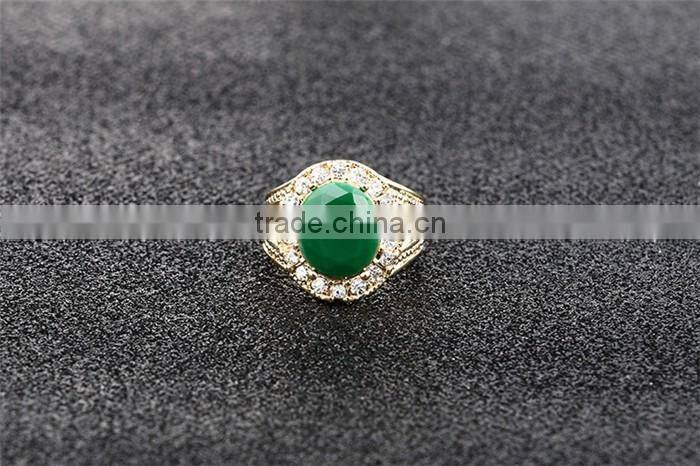 Zinc alloy gemstone rinestone latest design simple stone gold finger ring designs