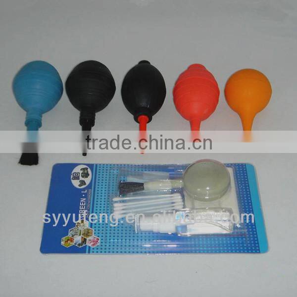 Camera/computer dust blower with the cleaning brush