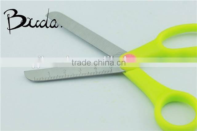 5" Stationery stainless steel school scissors with ruler blade BD-S1649