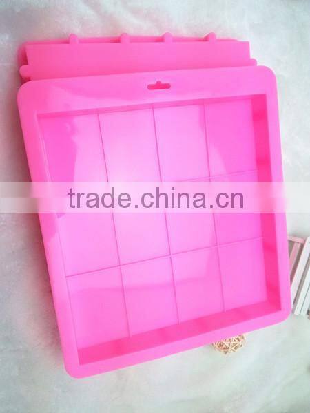 12 cavities bar shape silicone soap mould