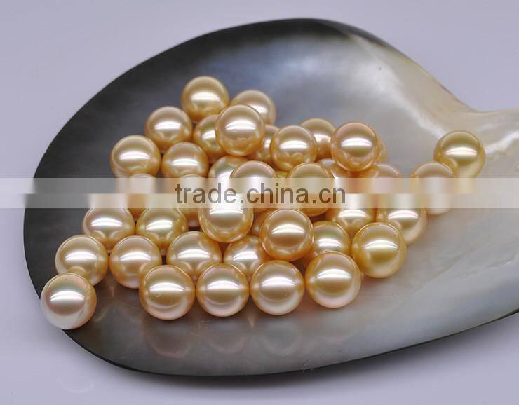 gold south sea pearls 10mm high luster AAA quality for making pendant or earring