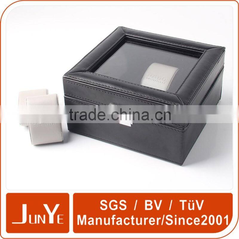 No middlemen promotional embossing empty pu leather watch gift boxes