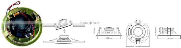 ITC T-105GB Chinese Style 6W 5" Plastic Ceiling Loudspeaker for PA System