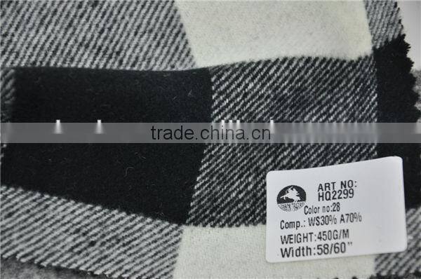 Hot sell high quality cashmere blend acrylic black and white geometric fabric for coats