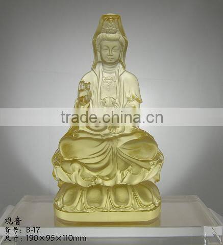Factory Wholesale Crystal/Jade Transparent Buddha Statue---Good for Happiness