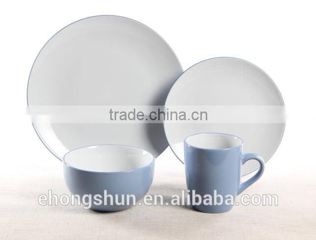 16pc stoneware color glaze/embossed dinnerware set