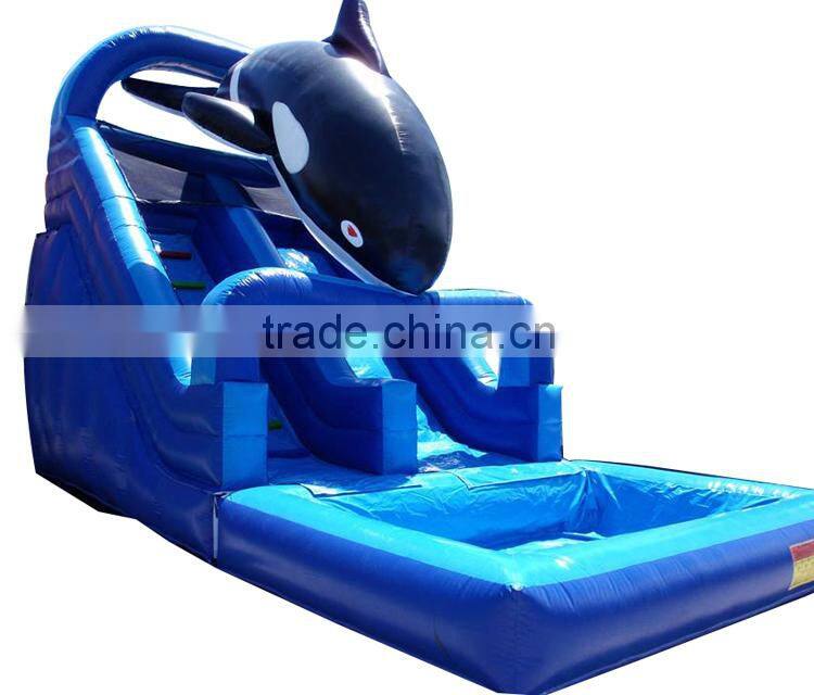 18 ft giant inflatable whale water slide, inflatable water slide pool