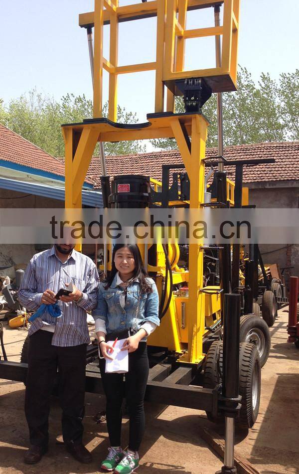 Max depth 600m bore well drilling machine prices, portable water well drilling rigs for sale
