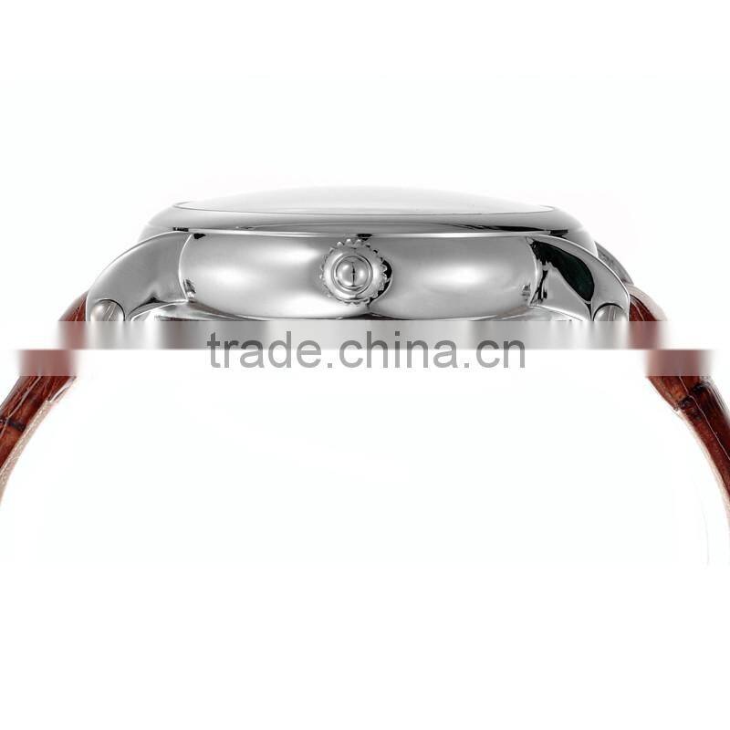 2016 alibaba top sale SKONE genuine leather men cheap automatic watch