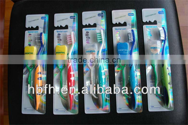 Tooth brush suit including dental floss with FDA