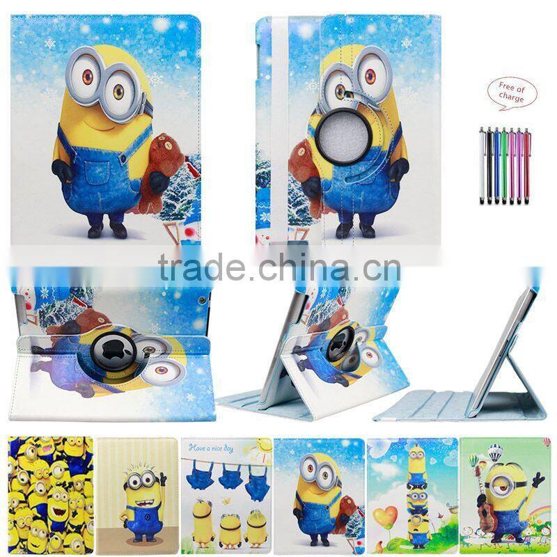 For iPad Air 3D Despicable Me 2 Rotation Leather Cover