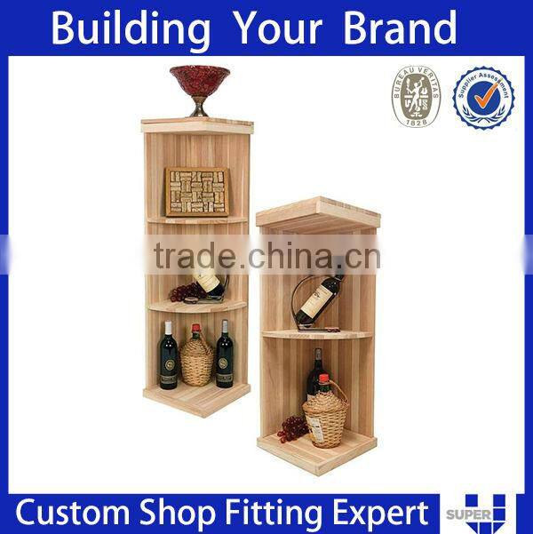2016 special design mdf wooden beer rack display shelf
