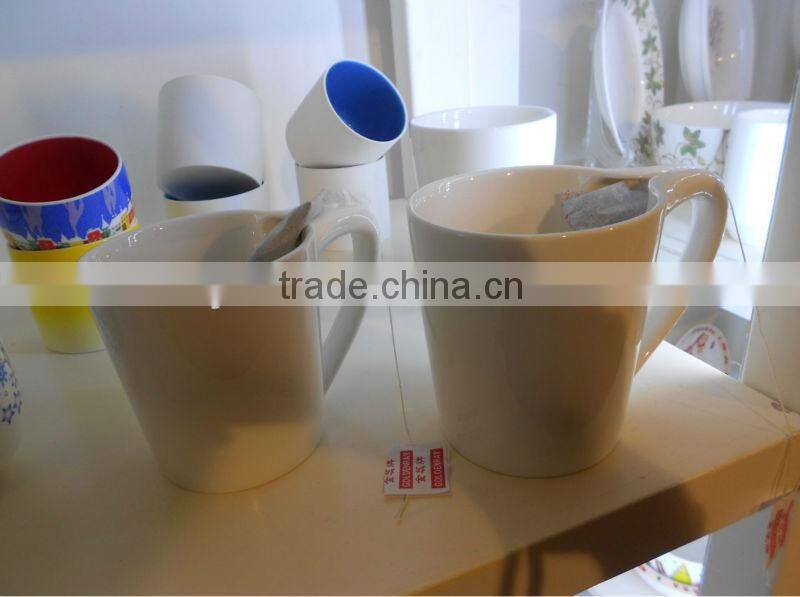 10/12OZ ceramic special design tea bag holding porcelain cup ceramic creative mug