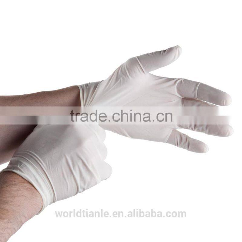 Latex exam gloves for protection,lightly powdered,5.0mil