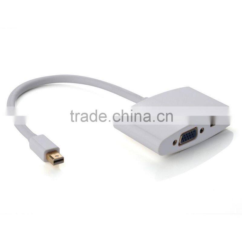 Mini DP Mini Displayport to VGA + HDMI Female 2 in 1 adapter for MAC Thunderbolt