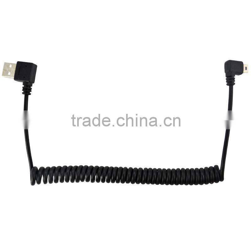USB right angle Mini (5-pin) male to USB 2.0 A right angle male Cable