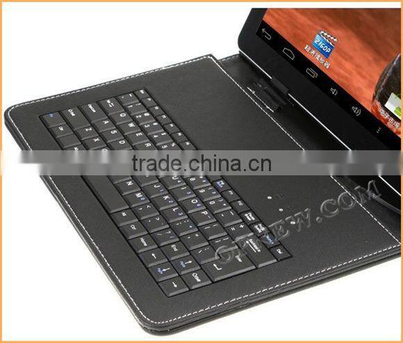 10.1" Keyboard Leather Cover Case QWERTY USB/mini USB/Micro Bracket Bag for 8" Tablet PC MID PDA Drop Shipping OPNEW Wholesale