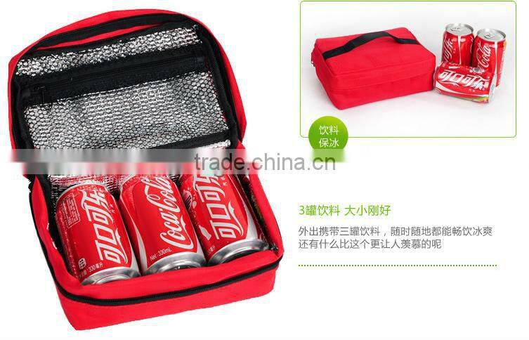 Portable lunch cooler bag with aluminum foil lining