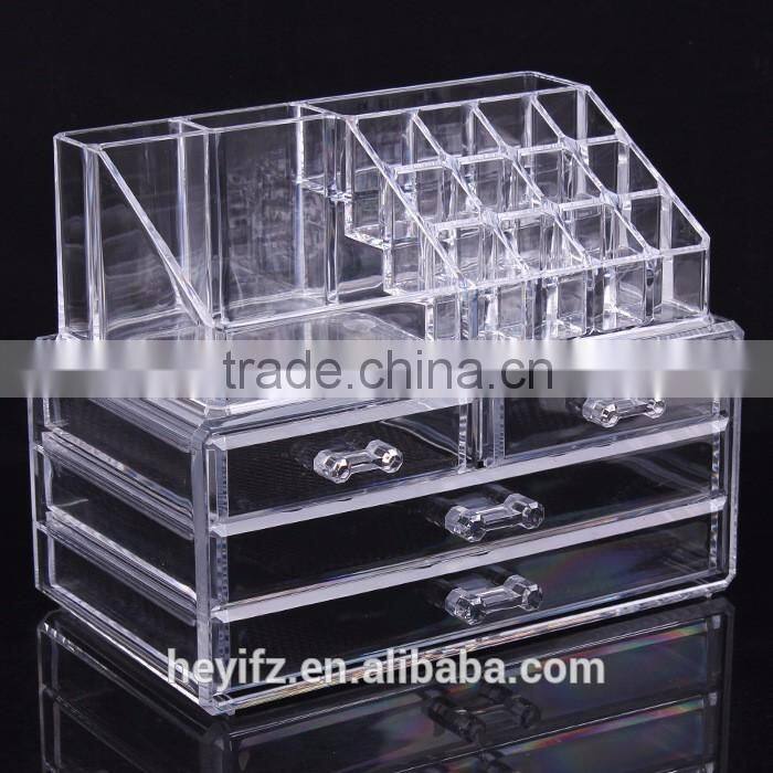Hot Sell White Clear Multi Spaced Acrylic Cosmetic Case