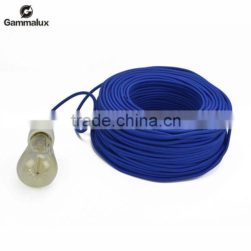 Cloth Covered Round Electrical Cord - Vintage Fabric Braid Lamp Pendant Wire