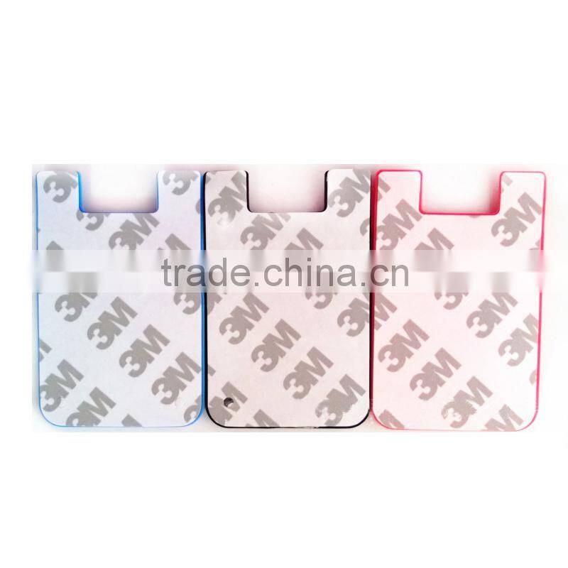 Cute design Self Adhesive 3m sticker silicone smart wallet,silicone card holder ,silicone phone pouch