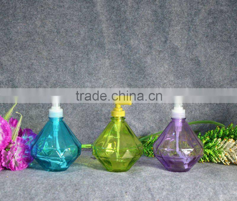 crackle glass lotion bottle