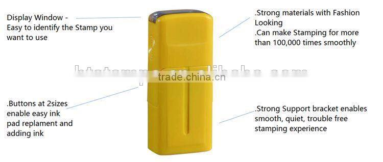 Free sample Square 15x6mm Factory HongTu colorful Self inking rubber stamps