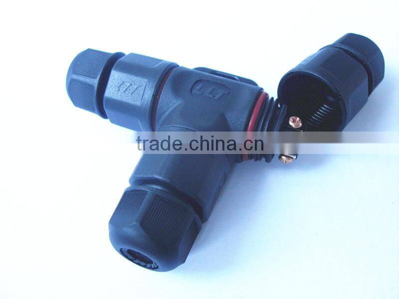 IP67 easy assembly 3-way Tee connector led light distribution