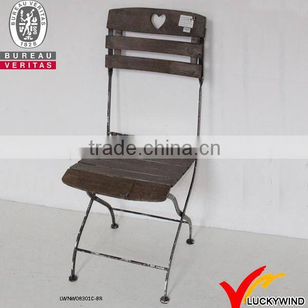 metal framed solid antique folding wooden chairs