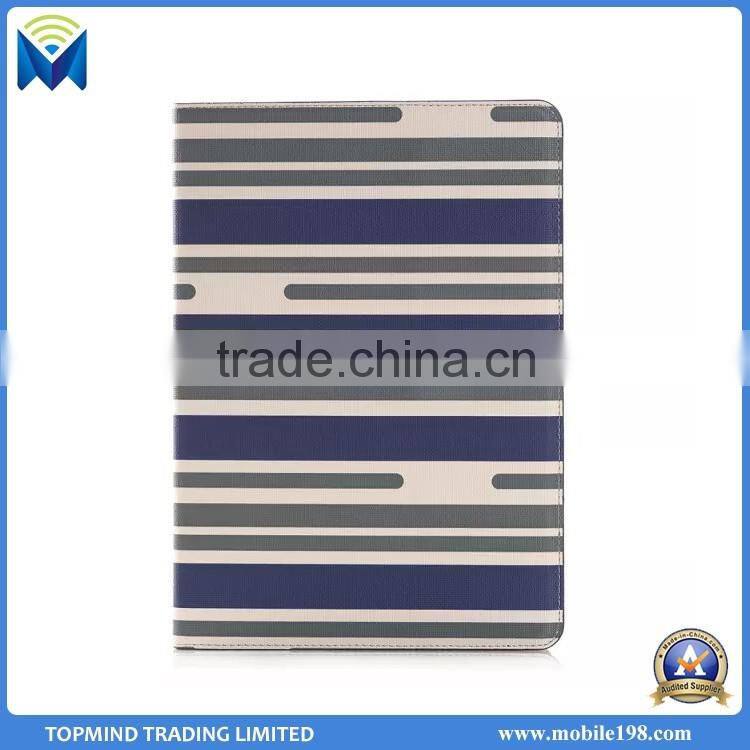 Stripe Pattern Leather Flip Case Cover with Back Cover for iPad Pro