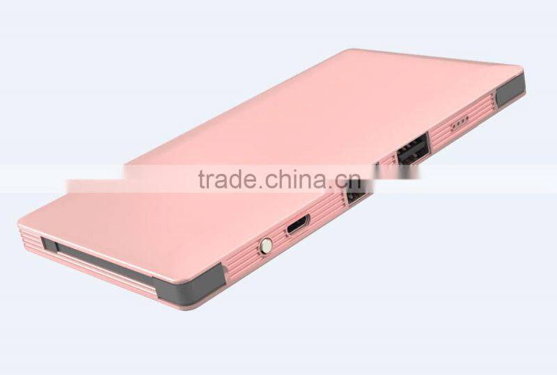 2015 New creative rechargeable QC2.0 10000 mah quick charge power bank with built-in cable