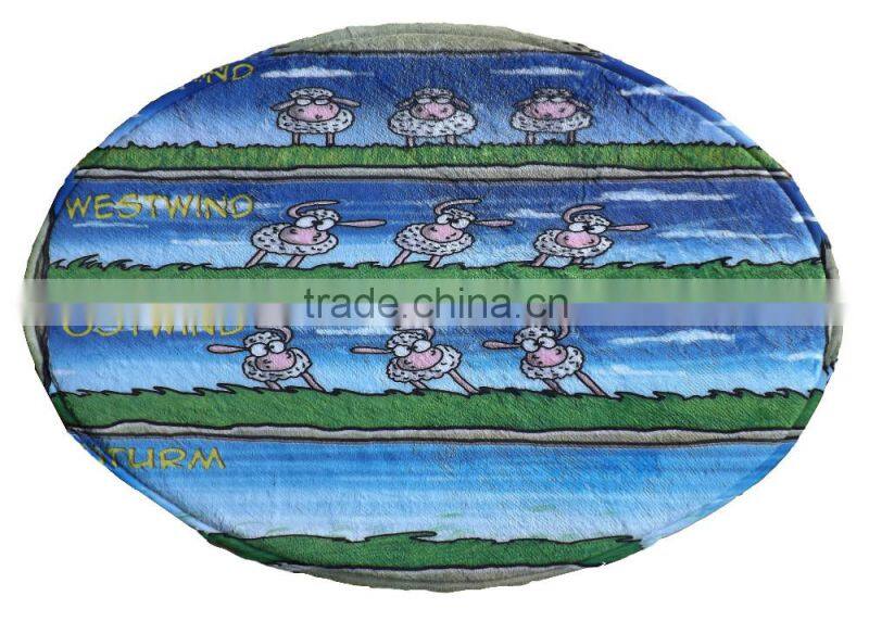 round or ellipse flannel fleece floor mat OEM