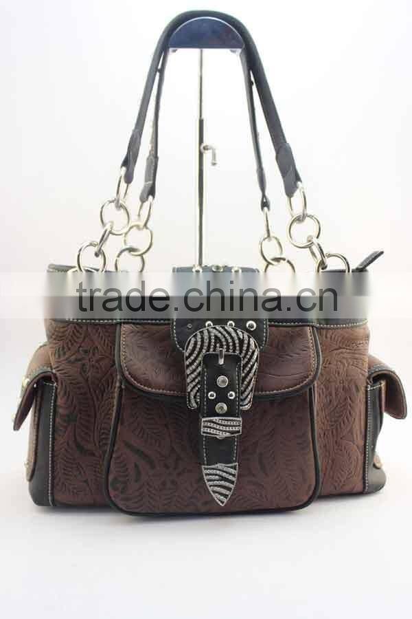 Concealed Carry Western Rhinestone Buckle Shoulder Handbags On Sale