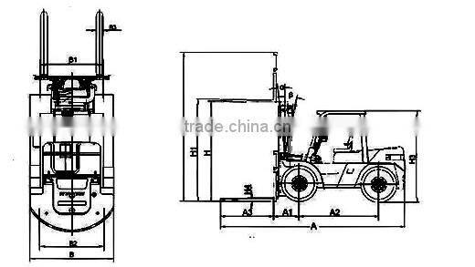 Capacity 2.5T Four-wheel Drive Counterbalanced China Diesel Forklift Truck