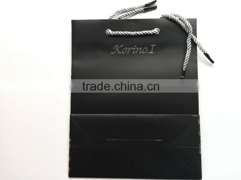 beuatiful purple flowers gift paper Packaging Bag shopping paper bag with handlle for shopping