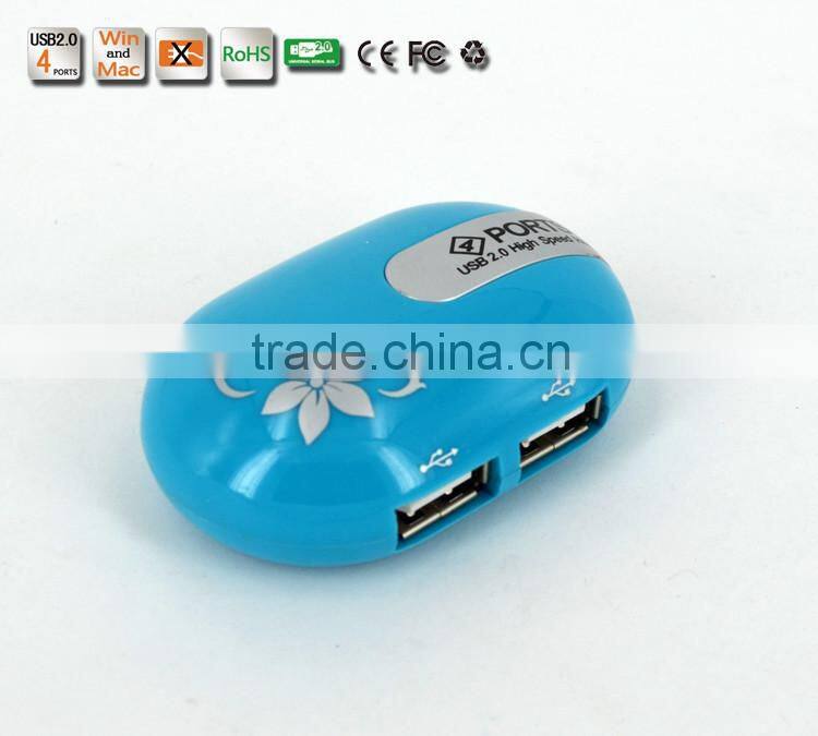 Wholesale colorful and cute usb por hub, high speed 4 port usb 2.0 hub from usb hub suppliers for computer