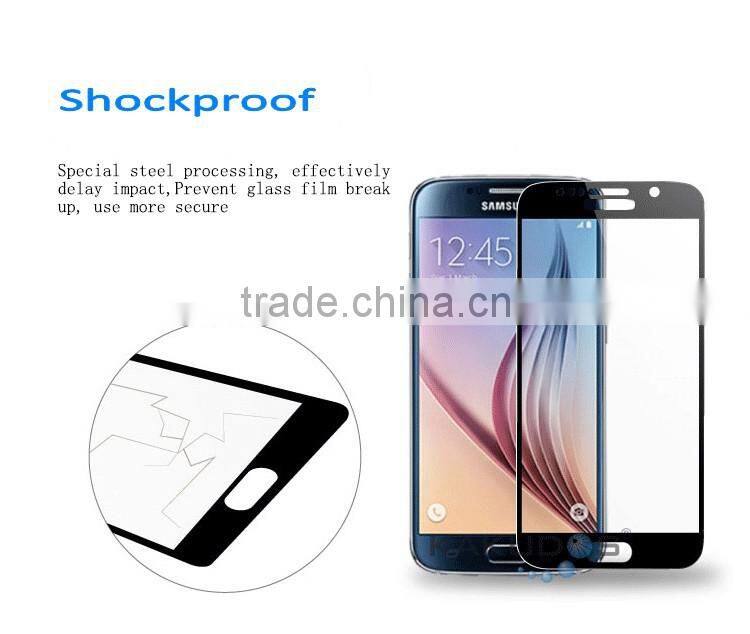 Silk printing 9H 0.33mm tempered glass screen protector for samsung galaxy S6