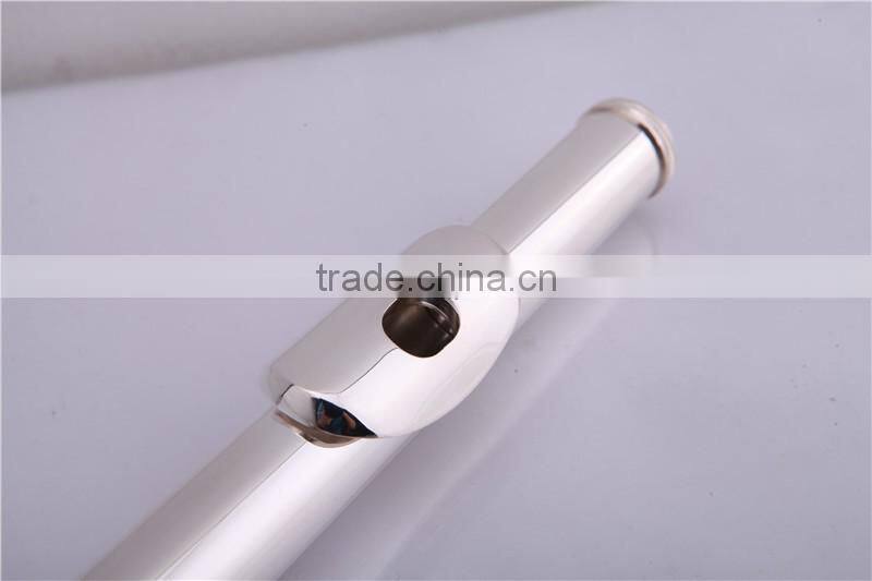 Musical instrument 17 open holes silver plated flute with Split E mechanism offset-G keys and B foot