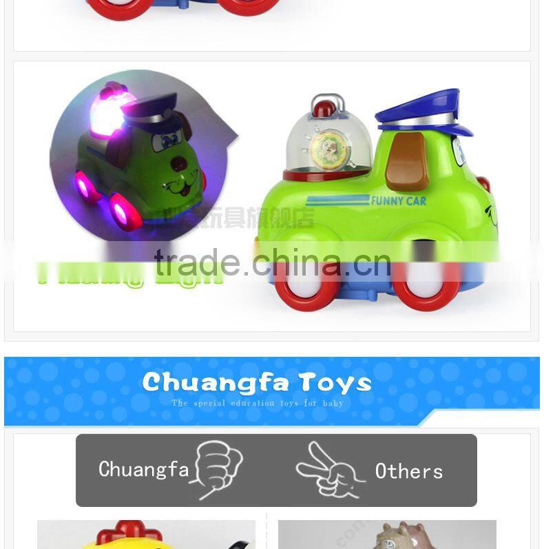 Chuangfa toys--BO doggy cars toys, bump & go animal toys car with light & music