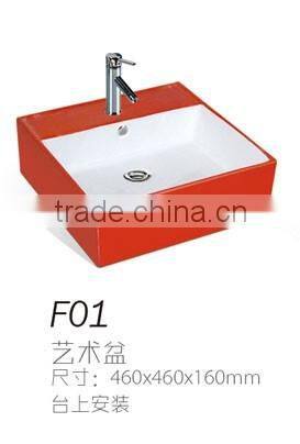 D09 Modern design sanitary ware elegant rectangular basin with single hole