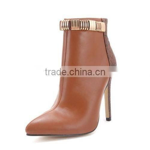 2016 browm heel ankle boots high quality women ankle boots PF4407