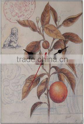 Hot sale oil painting rectangular branch wall clock for gift