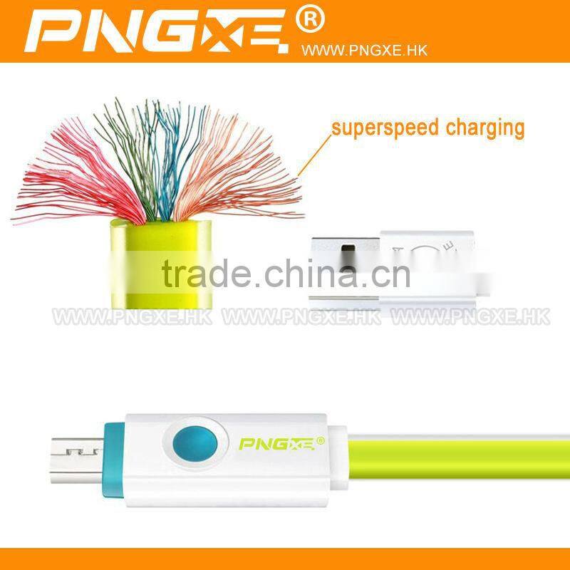 Factory price 1m colorful mobile phone led USB data cable for samsung s5