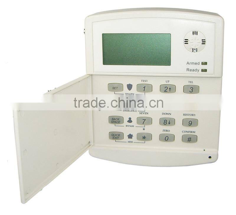 wireless alarm system monitoring control panel with LCD alarm zone display