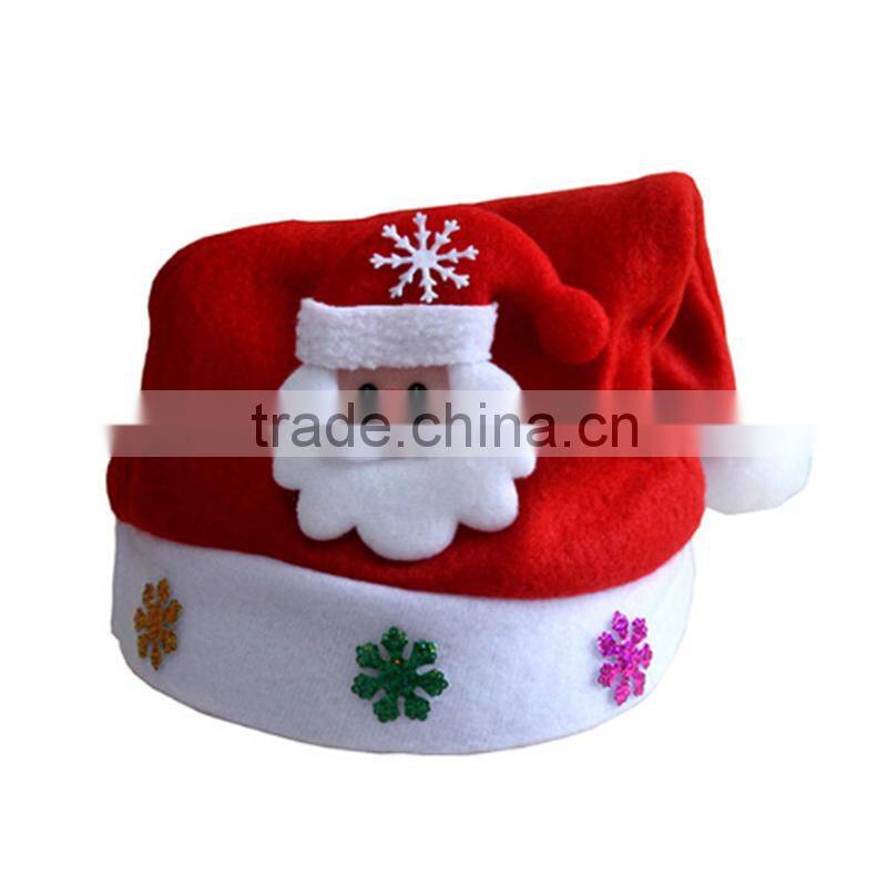 led lights decoration new red happy christmas hat santa hat for kids
